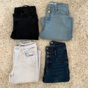 4 Pack Jeans - Size 0/2 - Kan Can, H&M, Charlotte Russe